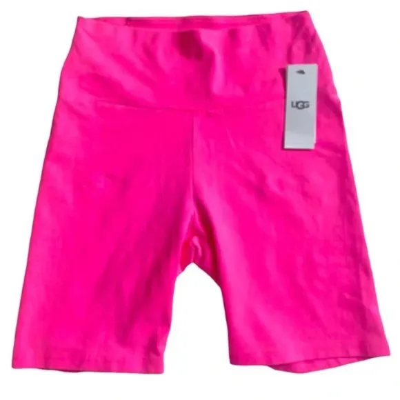 NWT Ugg Rilynn high rise neon biker short organic cotton stretchy contour