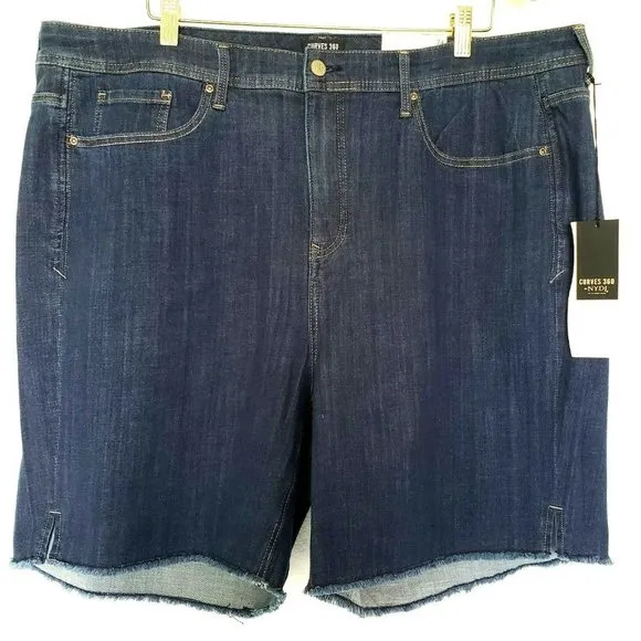 NYDJ Gladiator Shorts Cut-Off Blue Jeans NEW $89