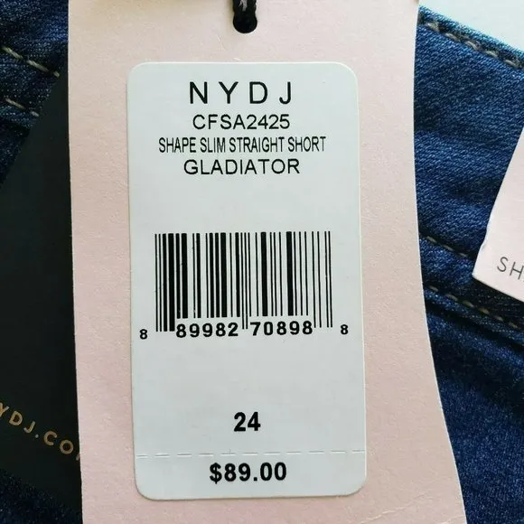 NYDJ Gladiator Shorts Cut-Off Blue Jeans NEW $89