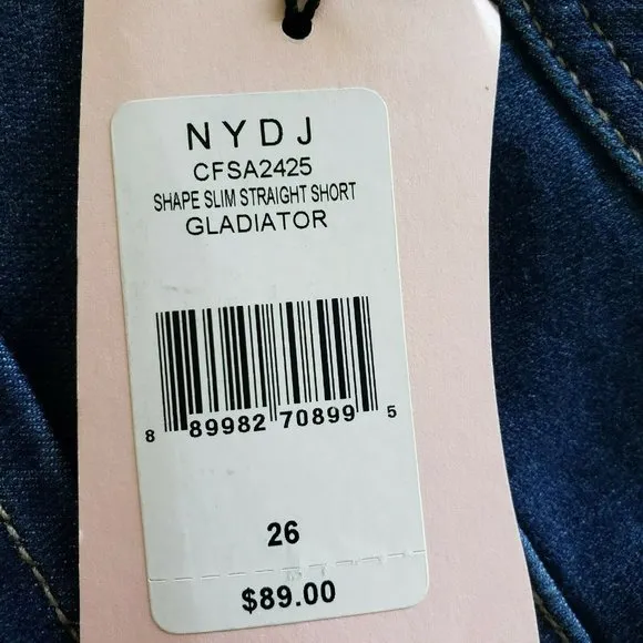 NYDJ Gladiator Shorts Cut-Off Blue Jeans NEW $89