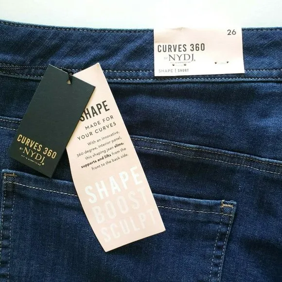 NYDJ Gladiator Shorts Cut-Off Blue Jeans NEW $89