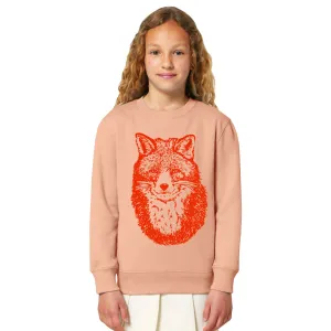 Organic Cotton Kids Sweatshirt | Fox on Peach