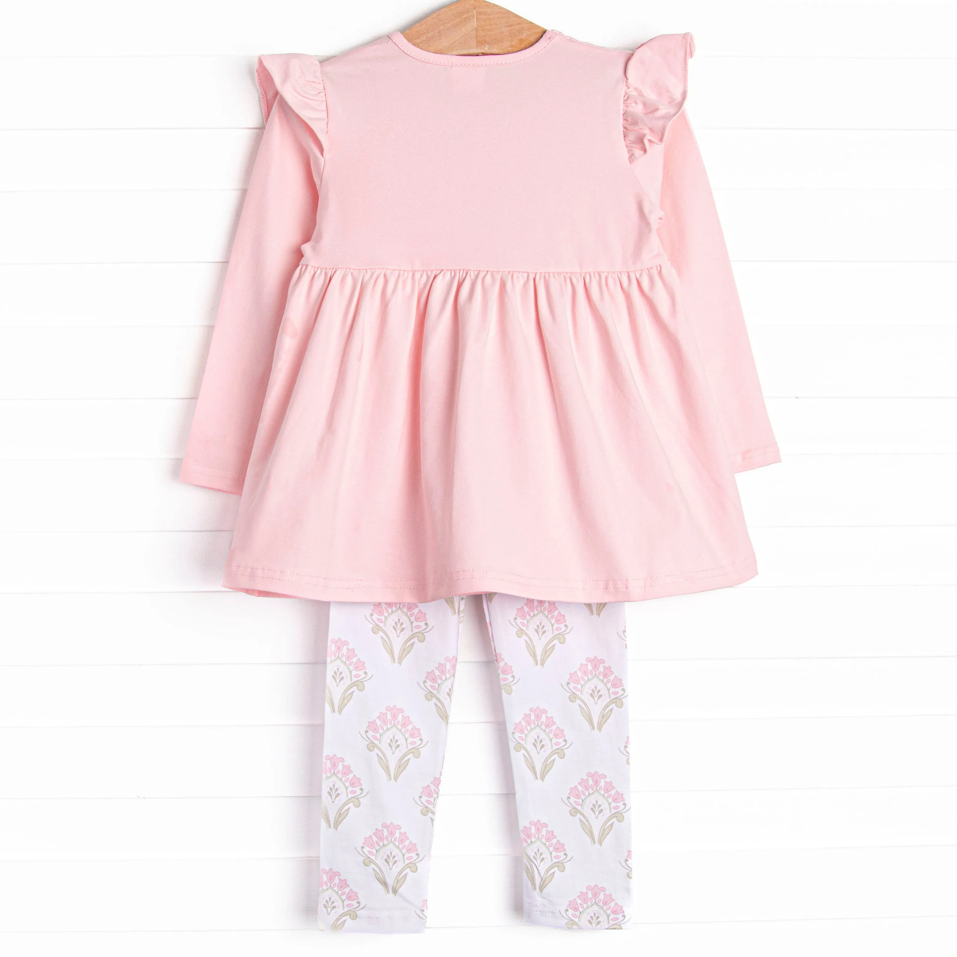 Palm Spring Sprouts Flutter Sleeve Legging Set, Pink