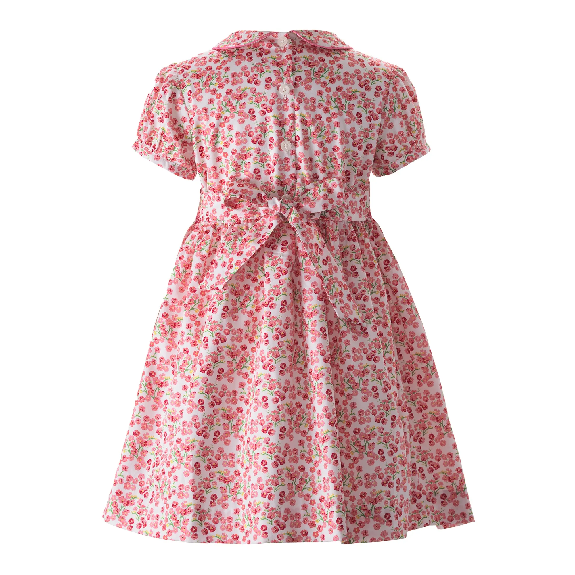 Pink Forget-Me-Not Smocked Dress