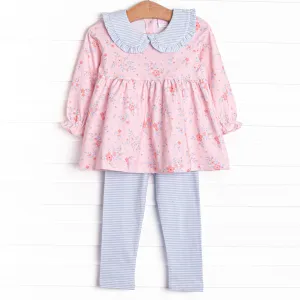 Pink Magnolia Petals Legging Set, Pink