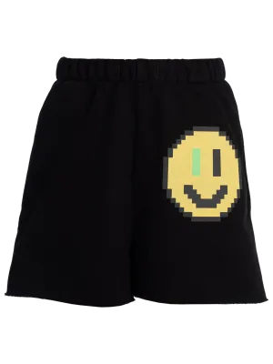 Pixel Smiley-print Jogging Shorts