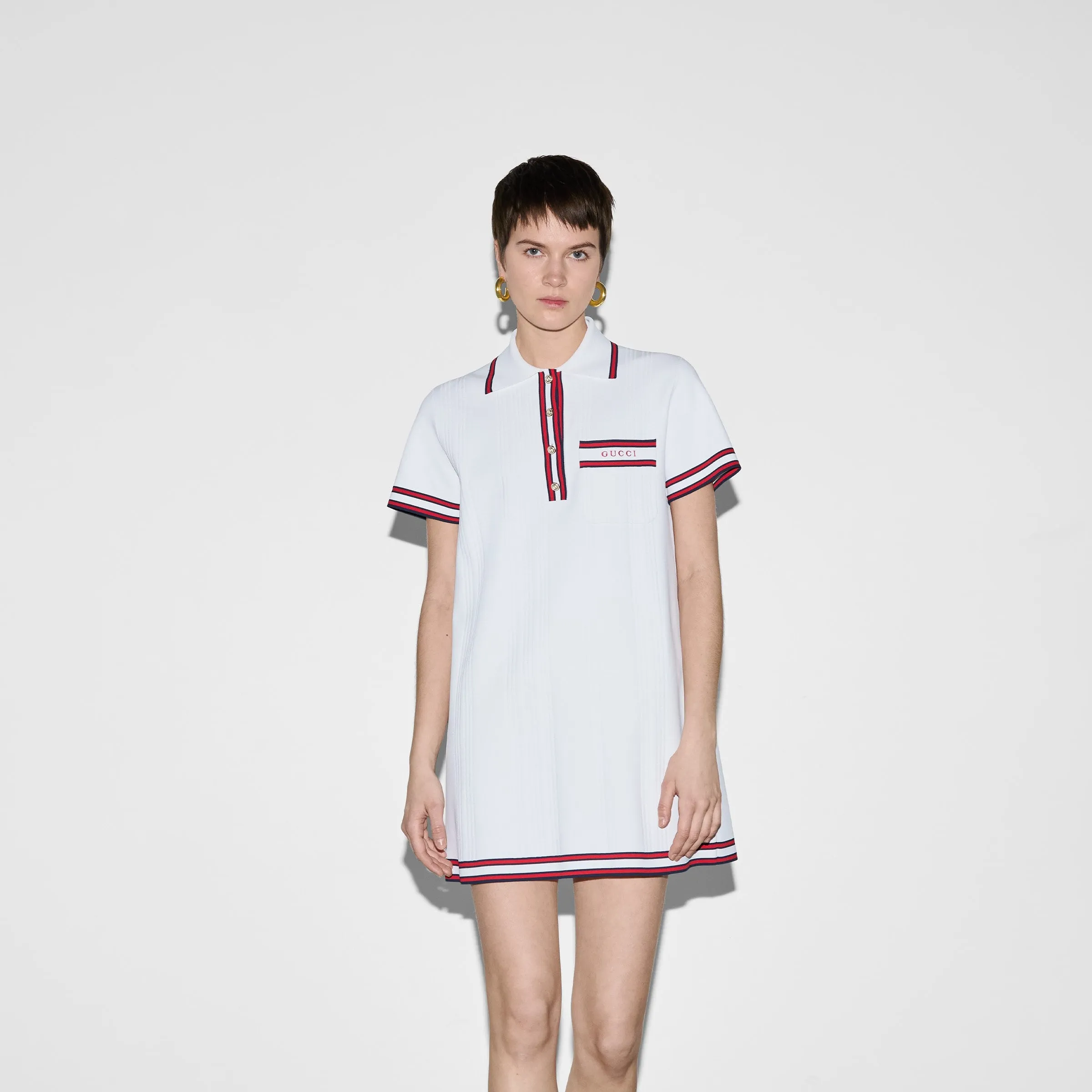 Polo Dress With Web Trim