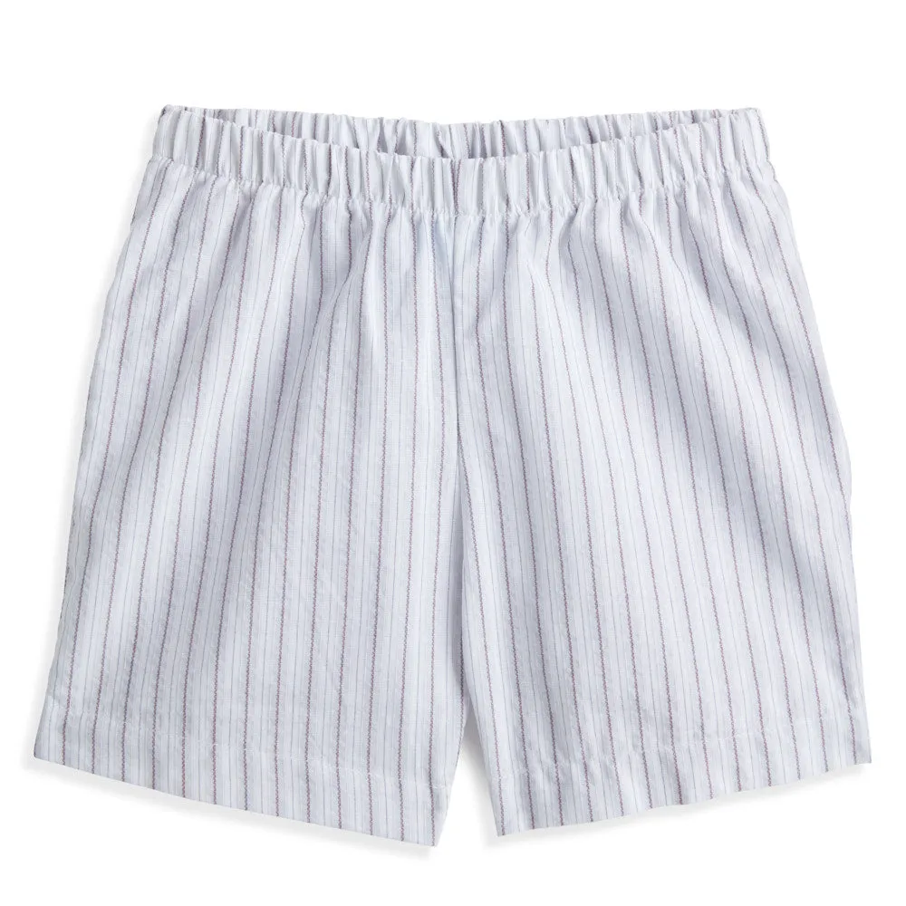 Printed Boy's Play Short -- Navy Raya Stripe