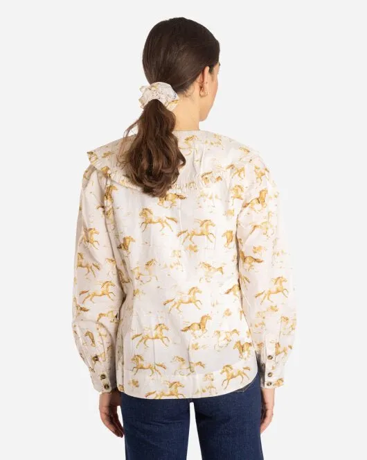 Printed Cotton Poplin - Cognac