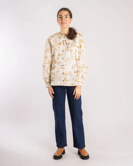 Printed Cotton Poplin - Cognac