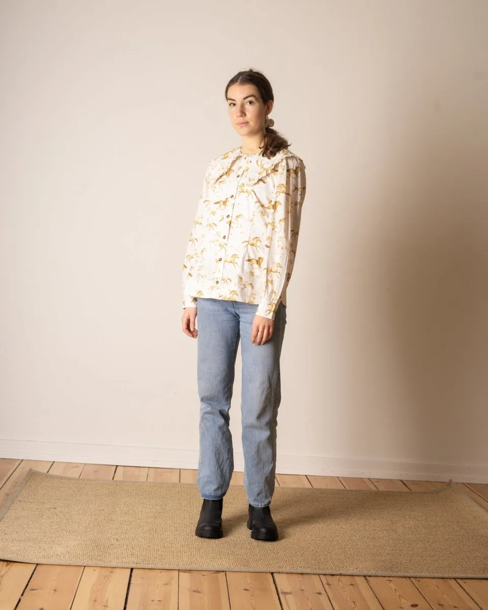 Printed Cotton Poplin - Cognac