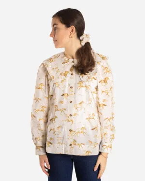Printed Cotton Poplin - Cognac