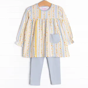 Quilted Quinn Legging Set, Yellow