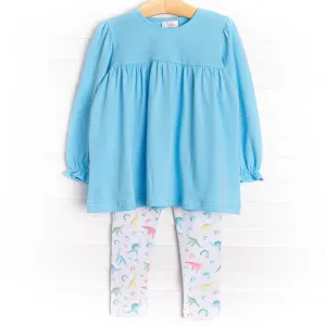 Rainbows and Roars Legging Set, Blue