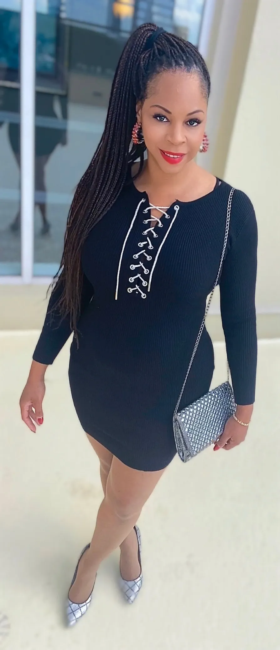 Rhinestone Lace Knit Sweetheart Dress! Knit Fabric