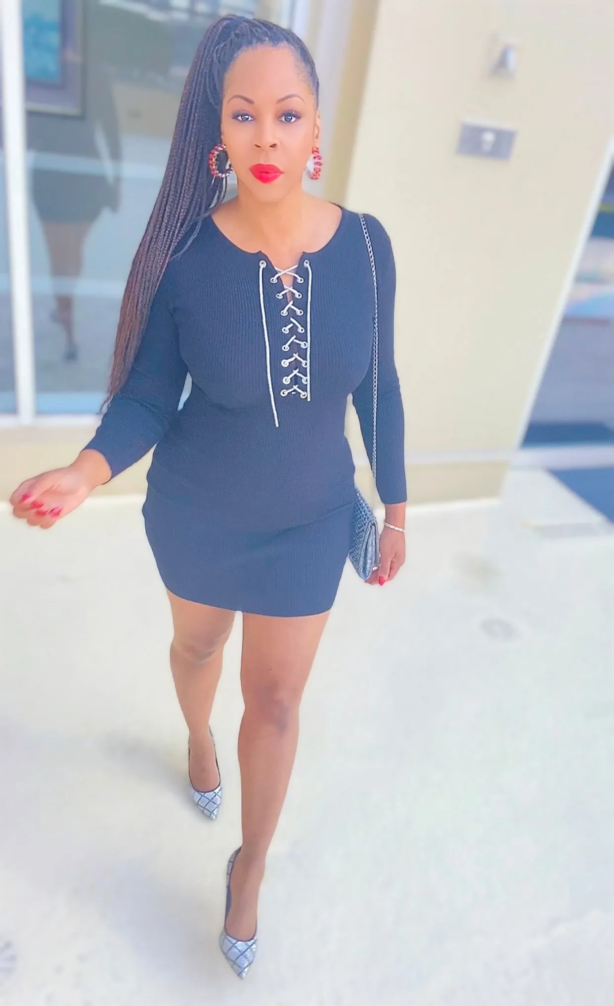 Rhinestone Lace Knit Sweetheart Dress! Knit Fabric