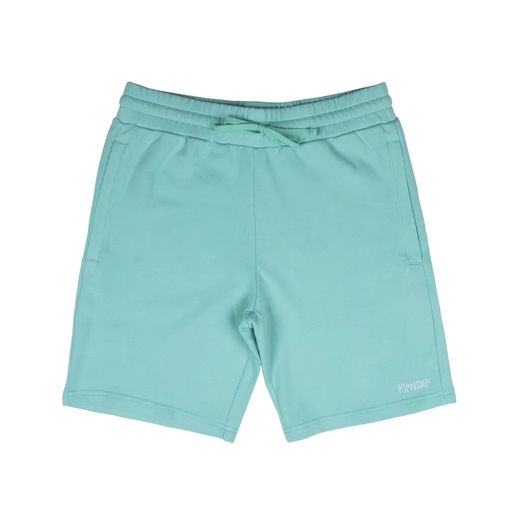 RIPNDIP Peek A Nermal Over Dye Sweat Shorts (Mint)