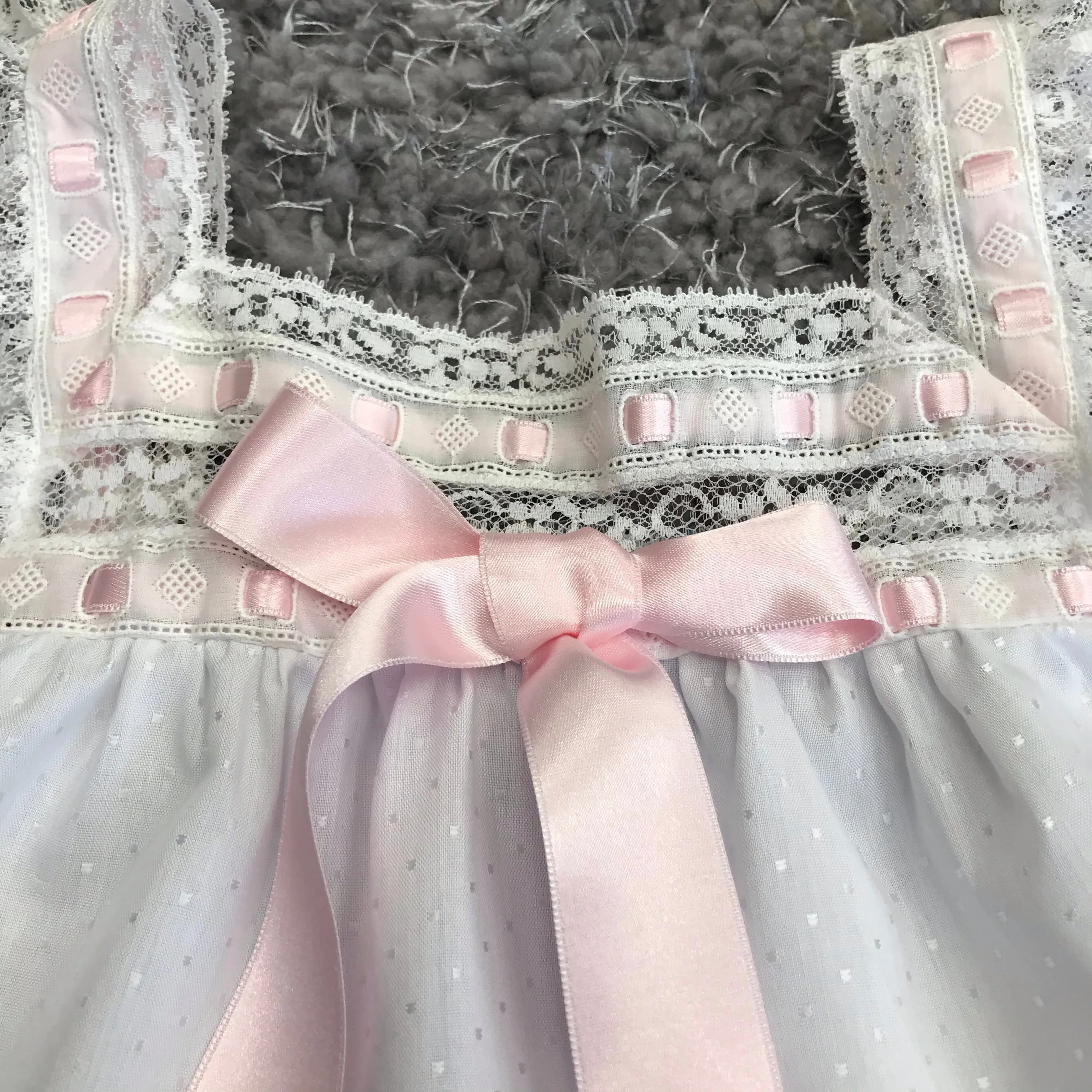 SALERO LENCERIA Glitter White & Pink Girls Cotton Pyjamas - CLEARANCE SALE