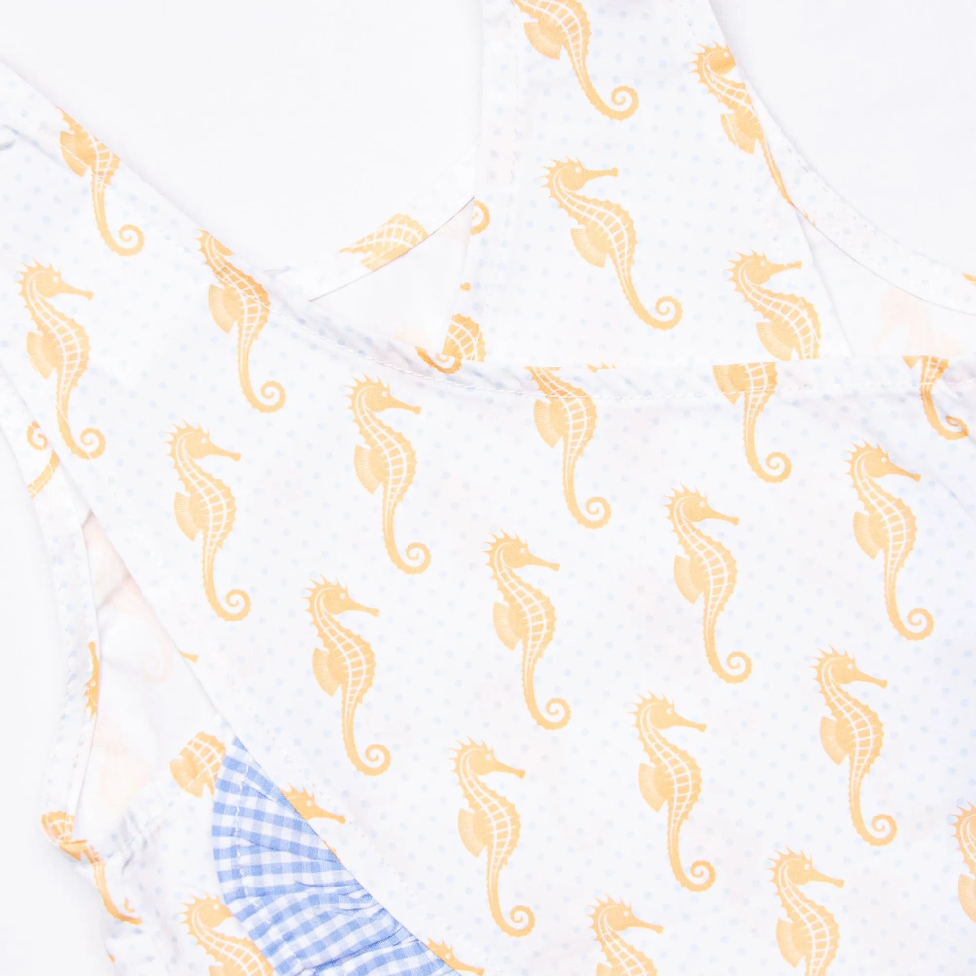Saltwater Seahorse Ruffle Short Set, Blue