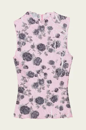 Shibori Pleat Top in Corsage