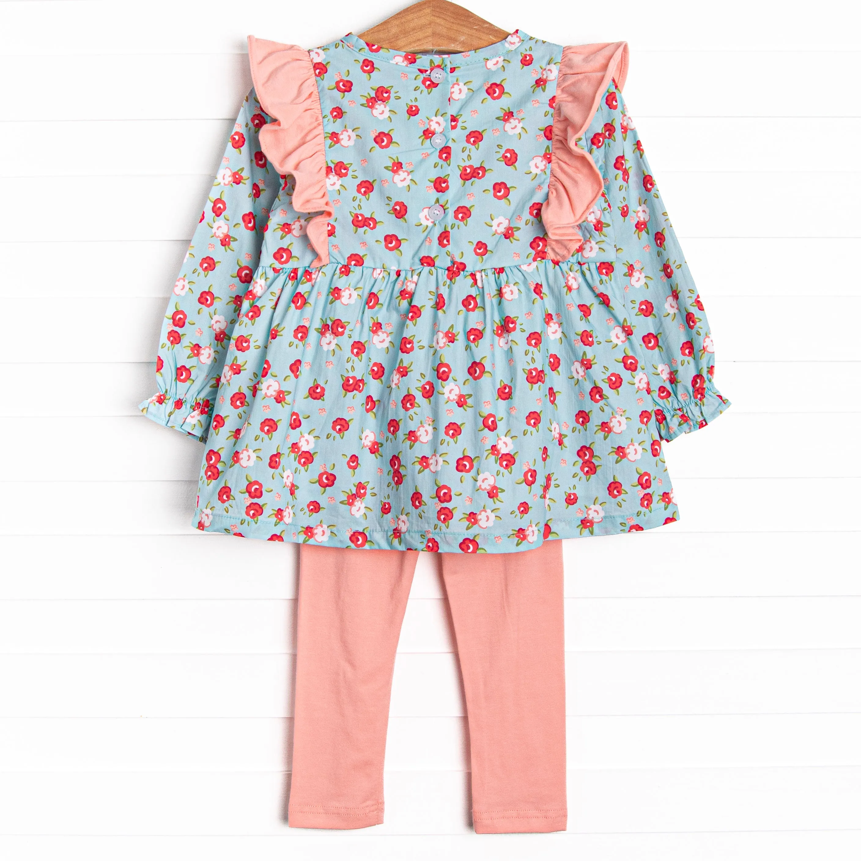 Smell the Roses Legging Set, Blue