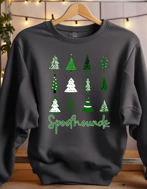 Spoofhounds Christmas Tree Pattern Charcoal Grey Sweatshirt