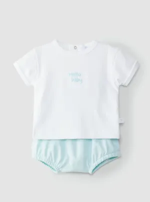 SS24 Laranjinha Baby Mint Green 'Hello Baby' Set