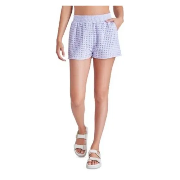 STEVE MADDEN Womens Purple Lined Smocked Waist Pocketed Pull-on Shorts Shorts XS