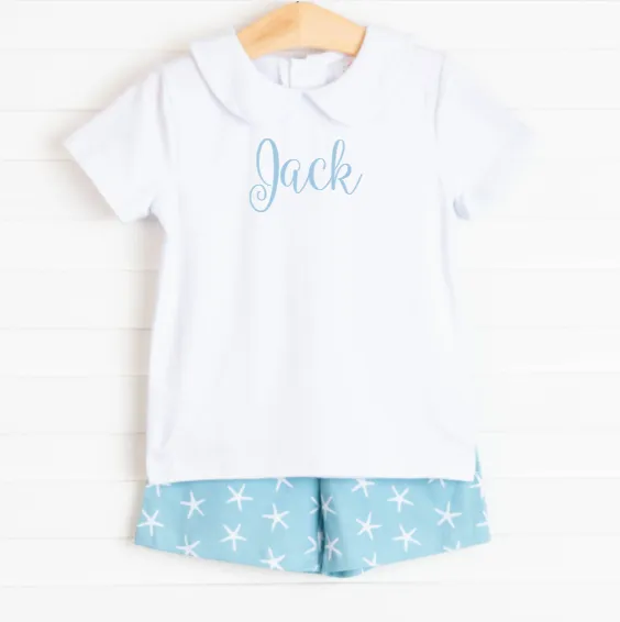 Sunshine and Starfish Short Set, Blue