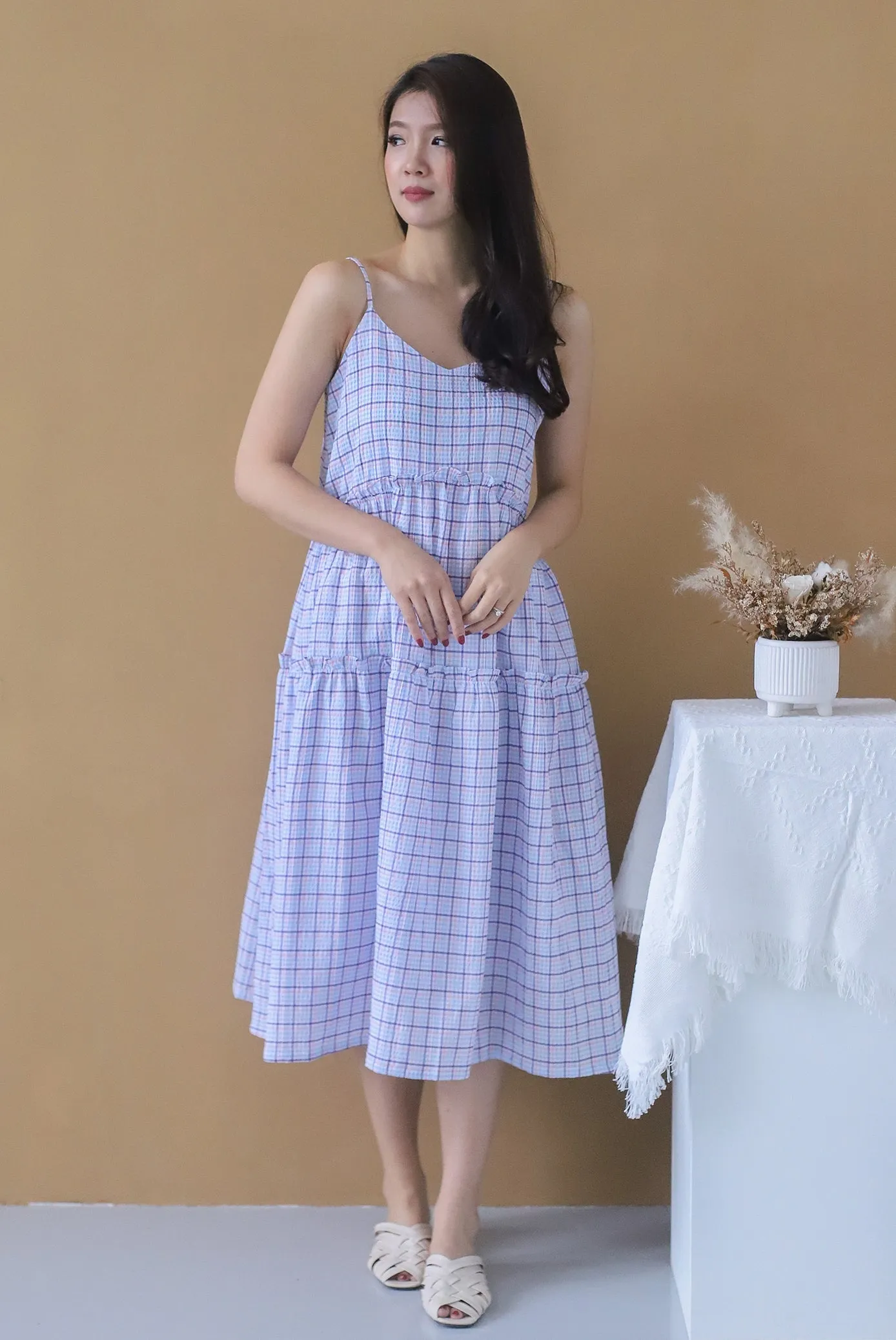TDC Shanelle Plaids Tiered Dress