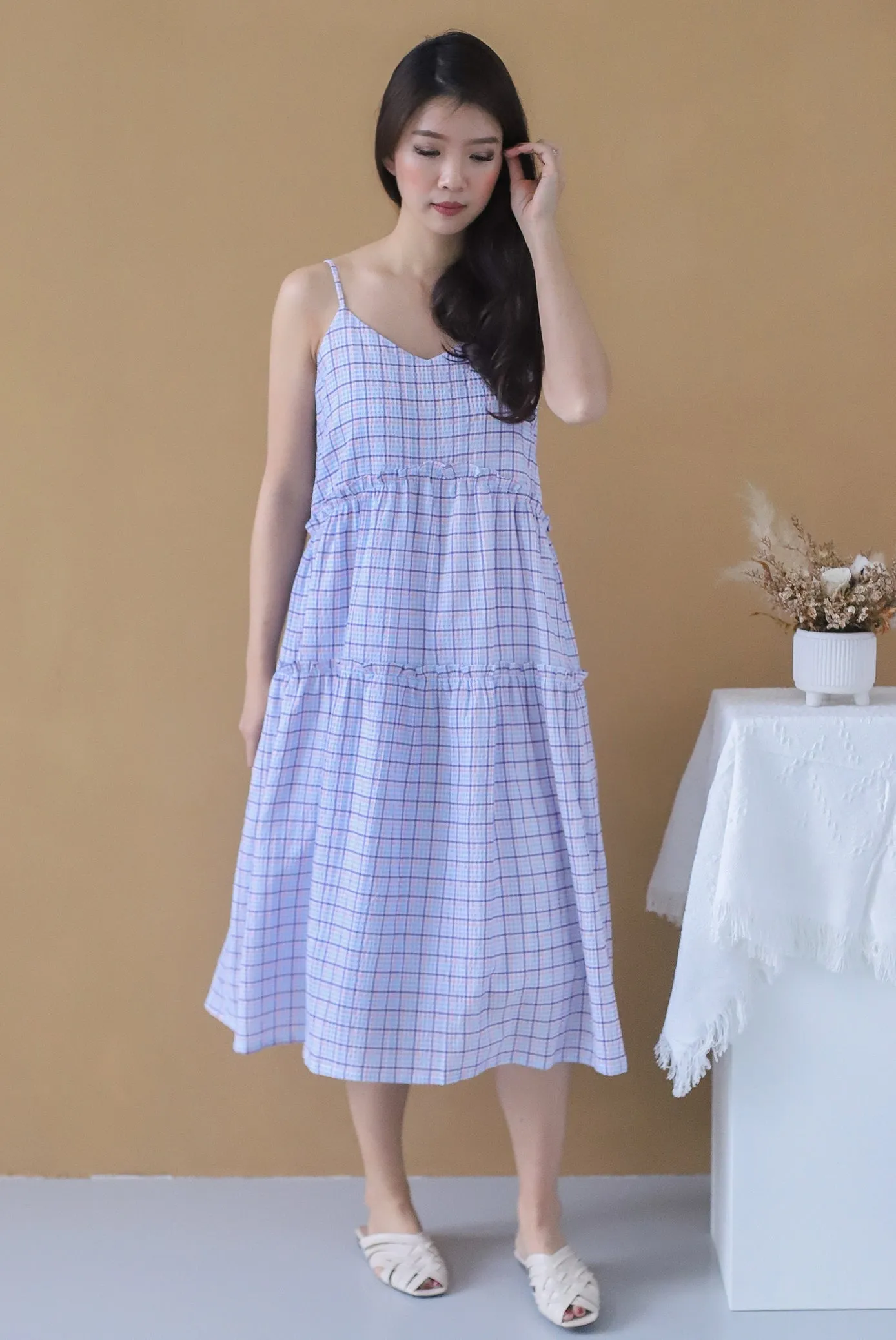 TDC Shanelle Plaids Tiered Dress