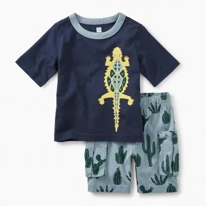 Tea Collection Desert Lizard Baby Outfit - Size 6-9 Months