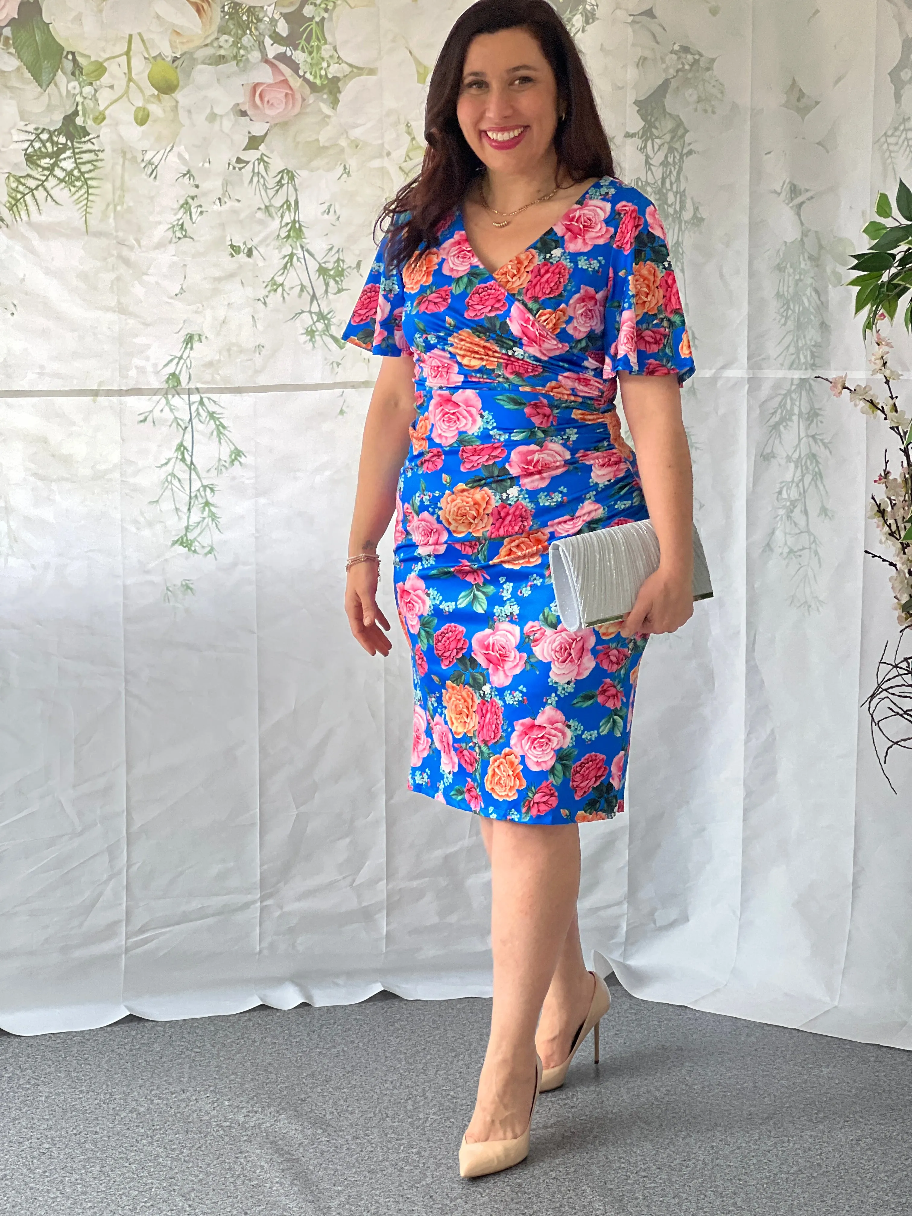 Tia Blue Floral Party Dress