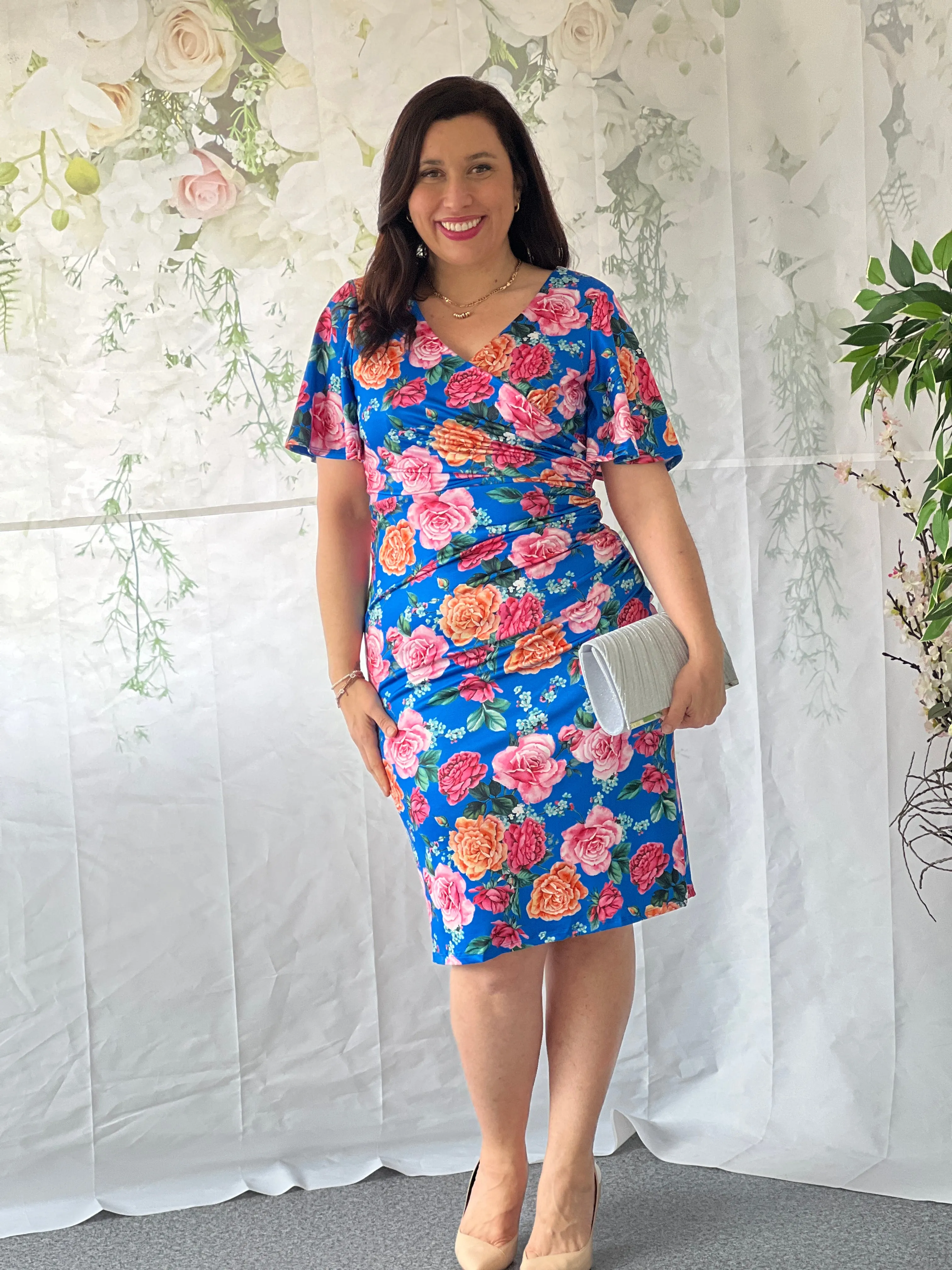 Tia Blue Floral Party Dress