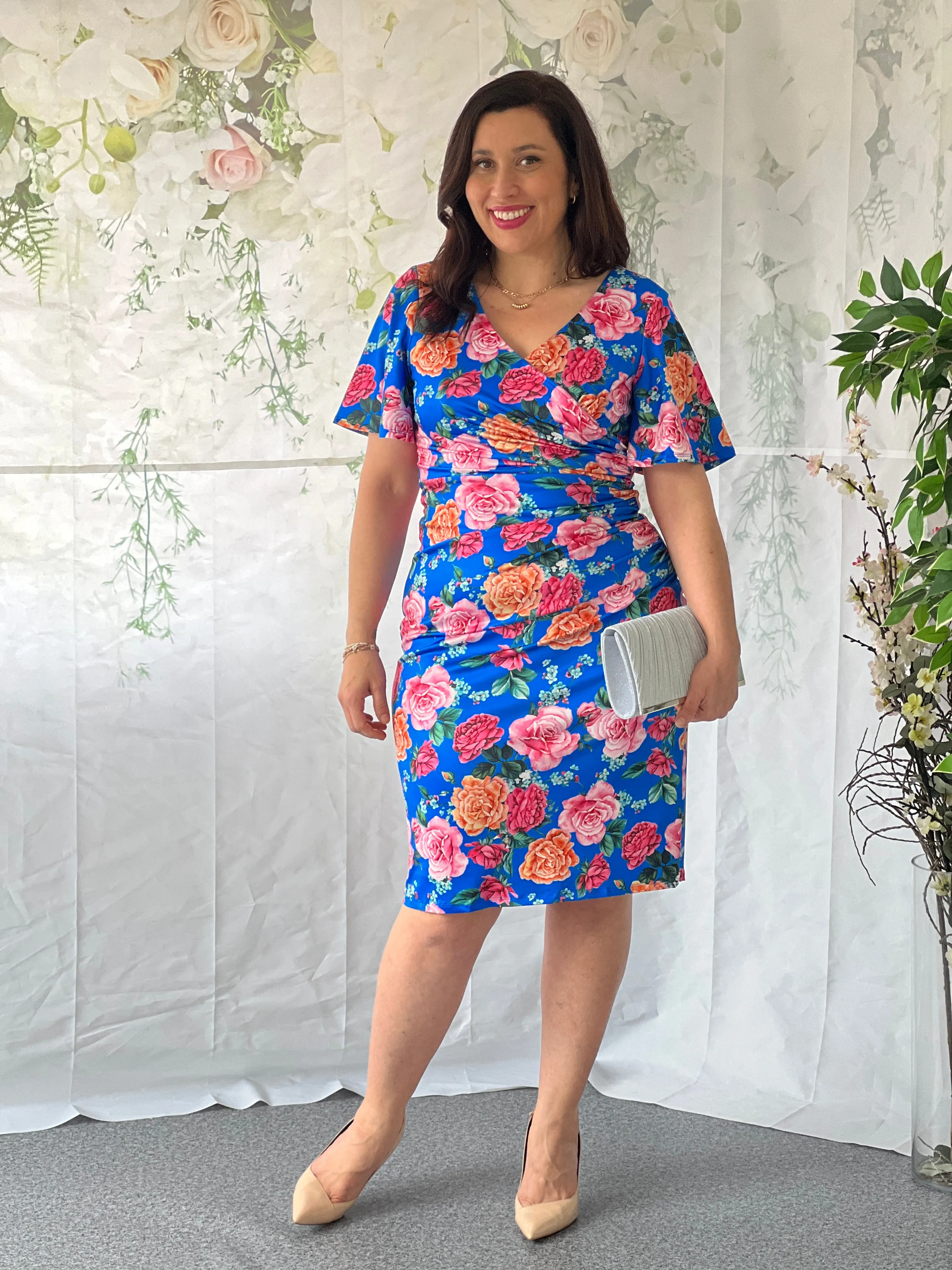Tia Blue Floral Party Dress