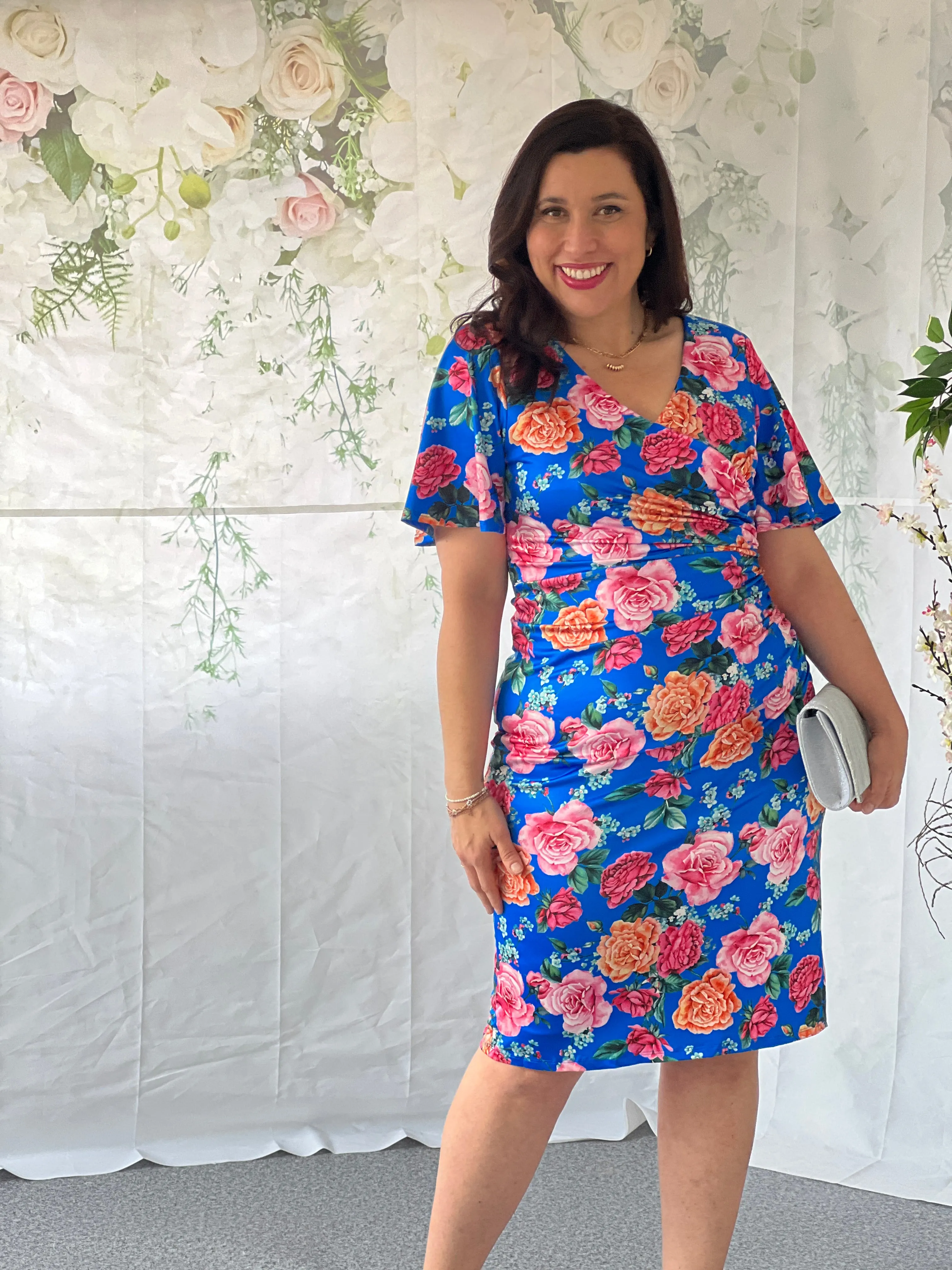 Tia Blue Floral Party Dress