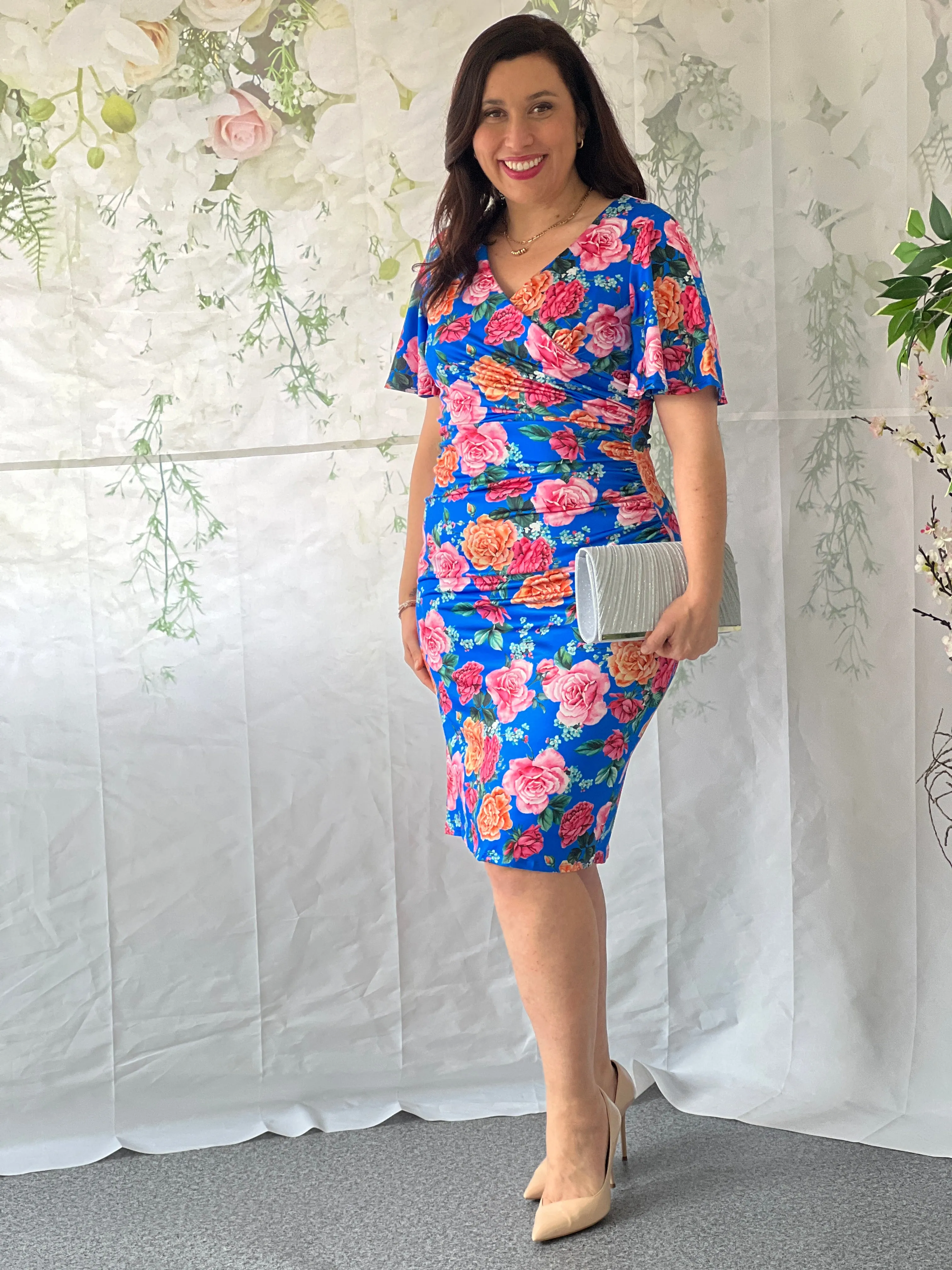 Tia Blue Floral Party Dress
