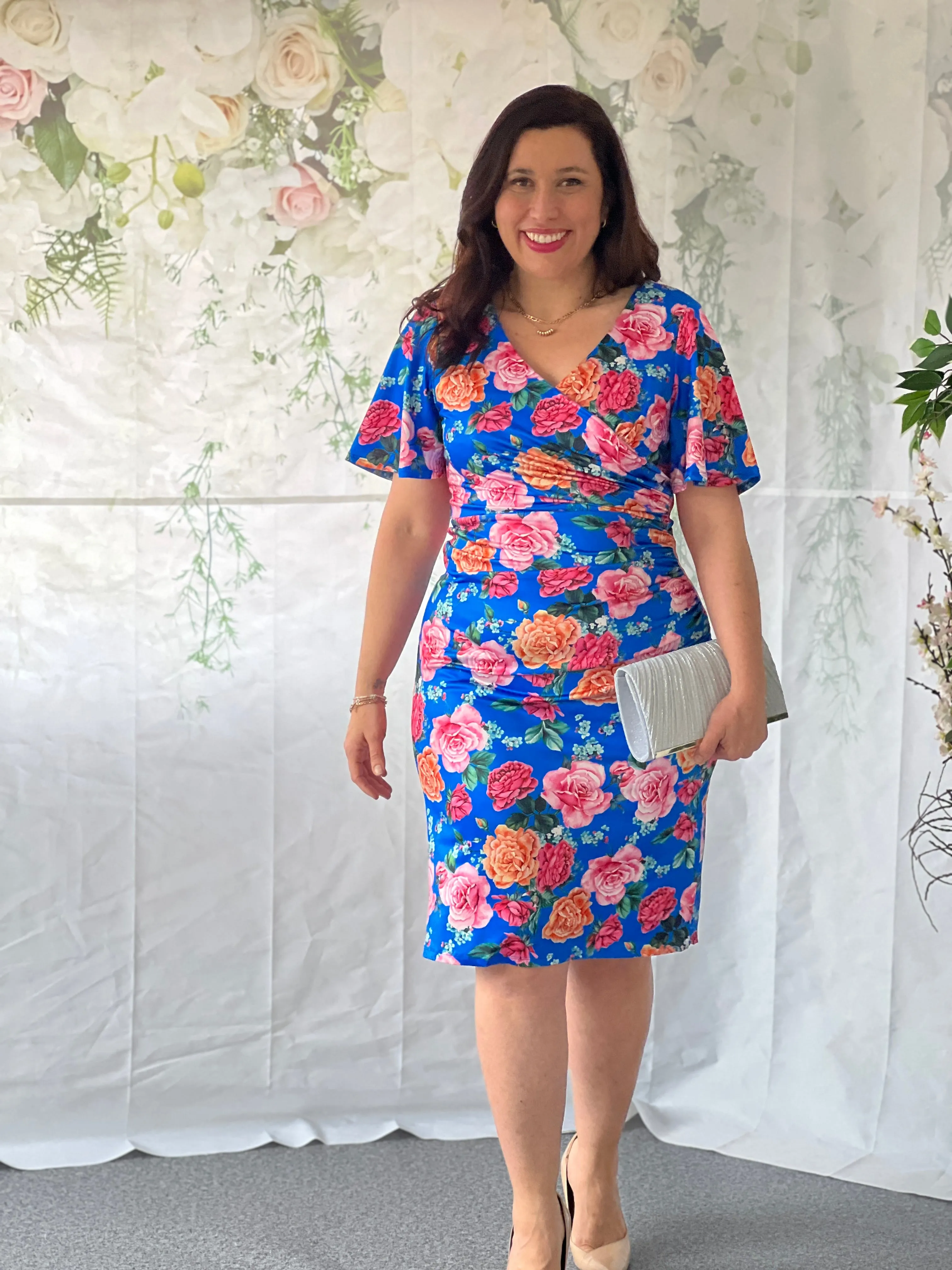 Tia Blue Floral Party Dress
