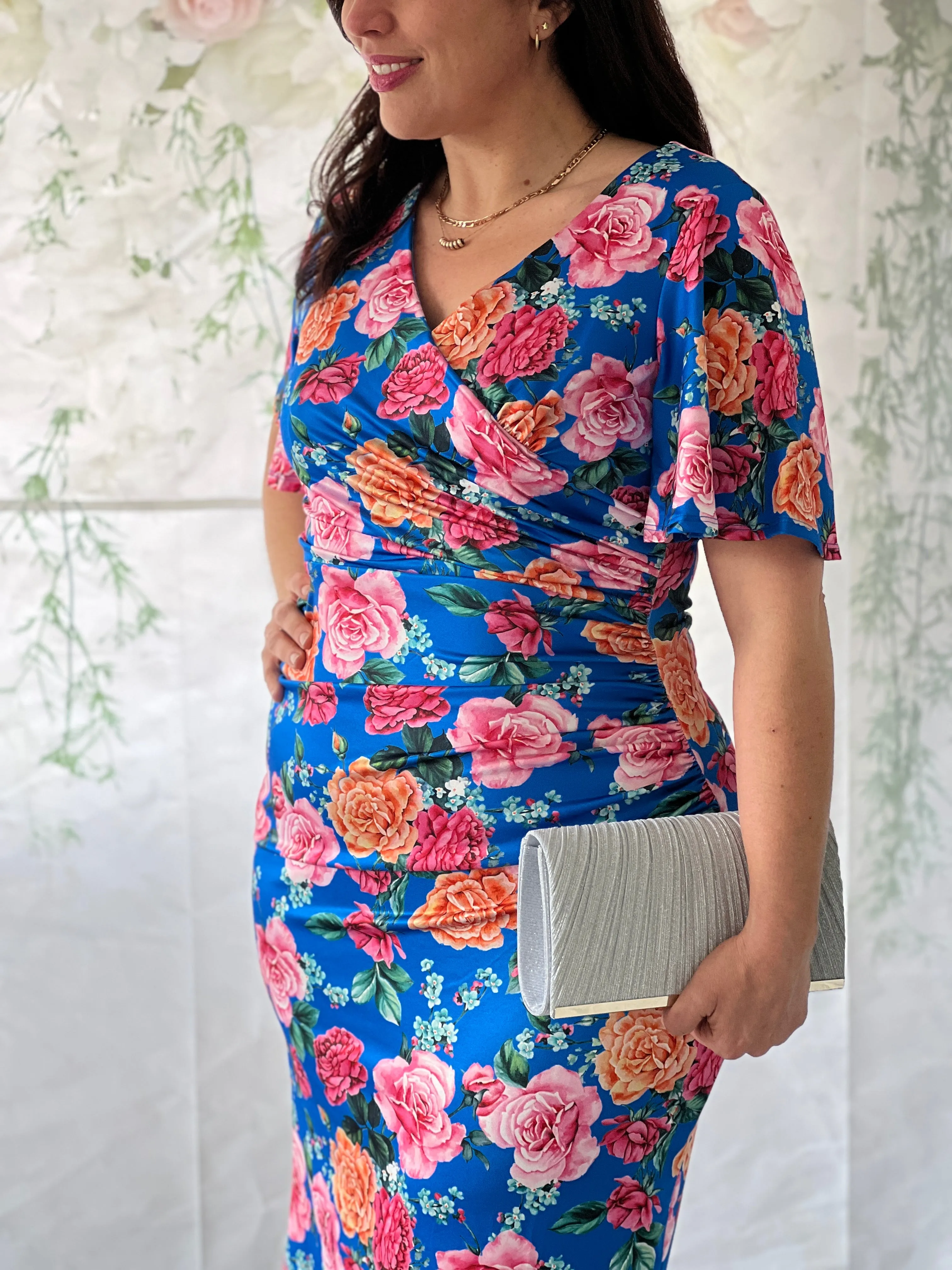 Tia Blue Floral Party Dress