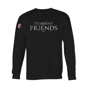 TO ABSENT FRIENDS WHT INK ED BLACK SWEAT