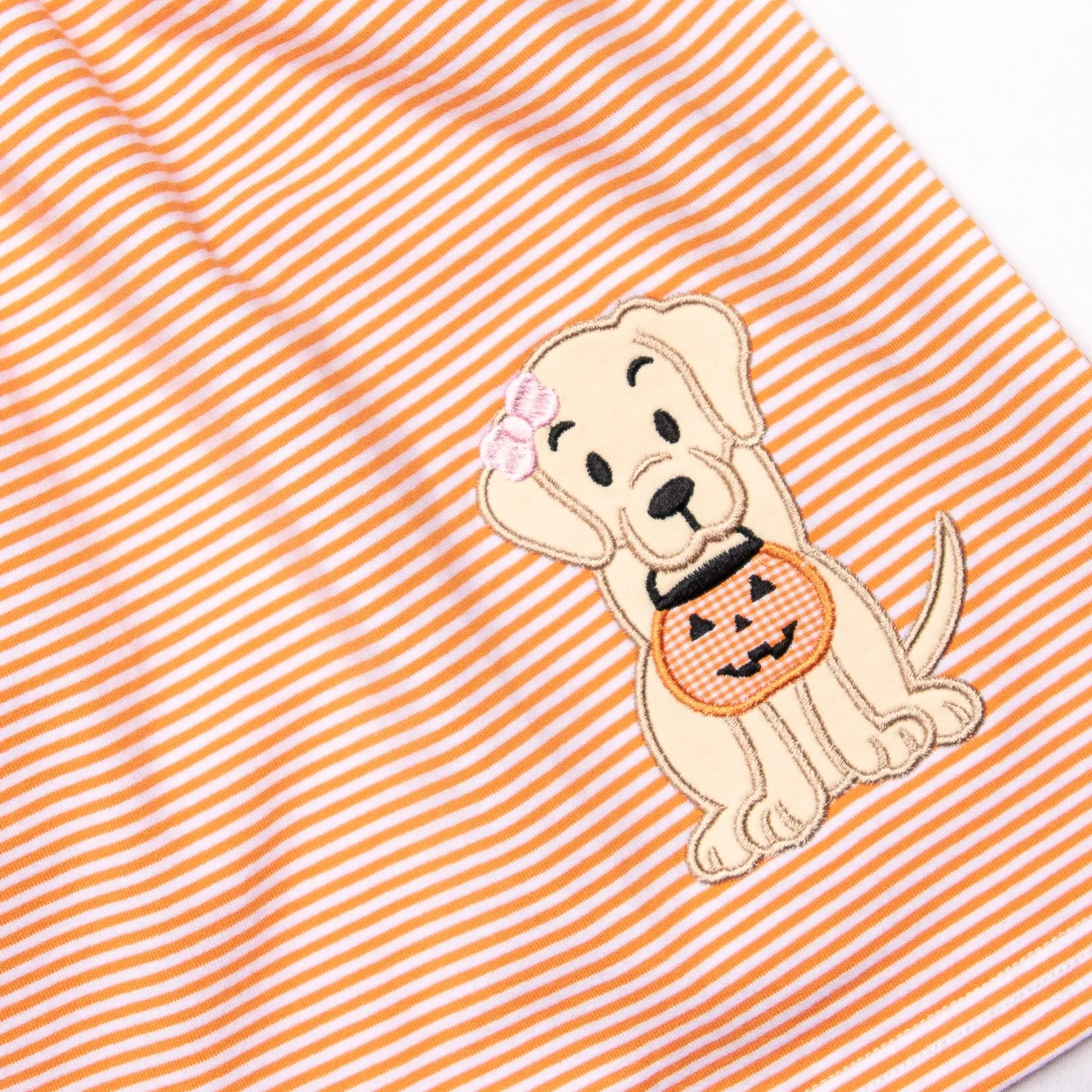 Trick or Treat Pal Applique Dress, Orange