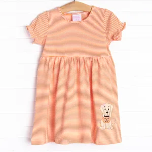 Trick or Treat Pal Applique Dress, Orange