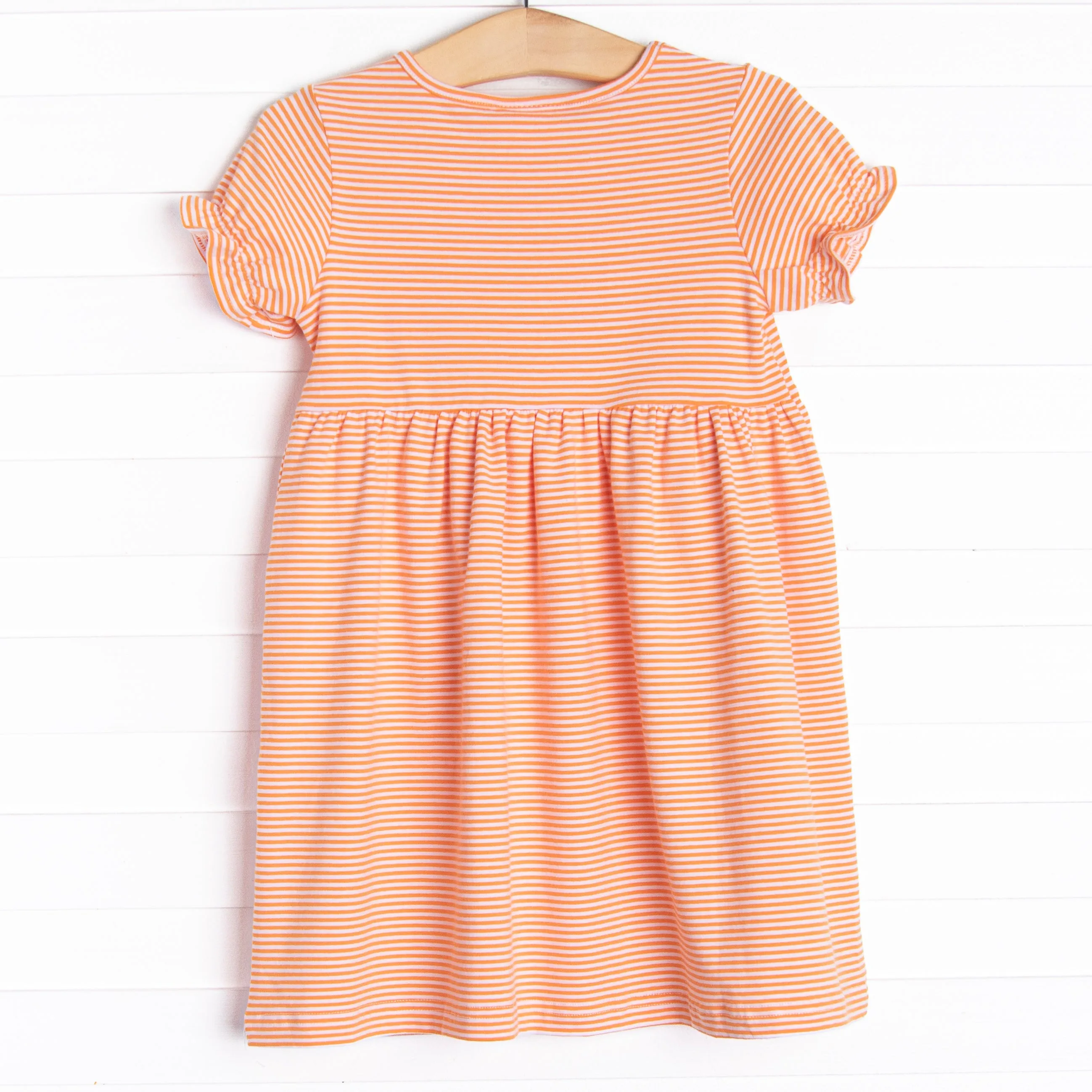 Trick or Treat Pal Applique Dress, Orange