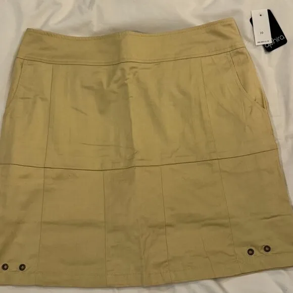USA Women's Golf Aphira Sport Love Short Skort Skirt GOLD Beige Khaki 108-4201