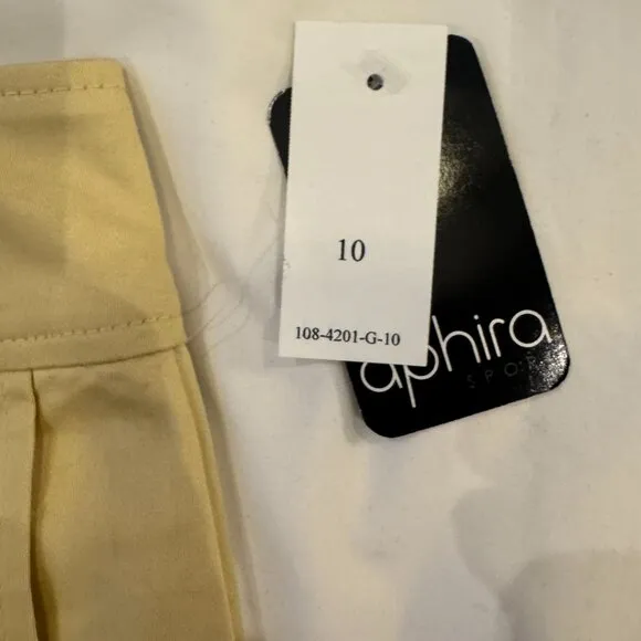 USA Women's Golf Aphira Sport Love Short Skort Skirt GOLD Beige Khaki 108-4201