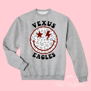 Vexus Eagles Distressed Smiley Unisex Sweatshirt / Toddler, Youth, and Adult Sizes
