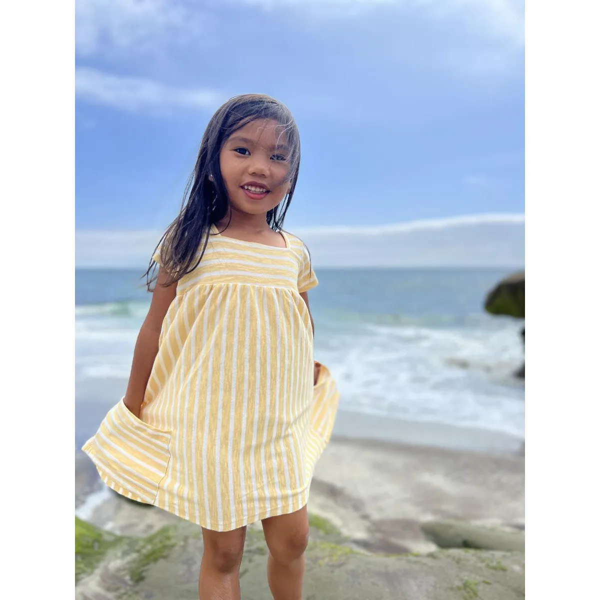 Vignette Yellow & Ivory Stripe Rylie Dress