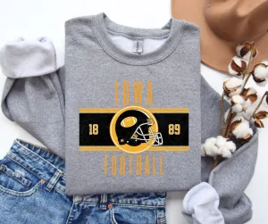 Vintage Black & Gold Iowa Football Grey Sweatshirt