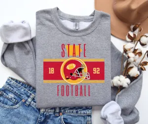 Vintage Maroon & Gold Iowa Football Grey Sweatshirt