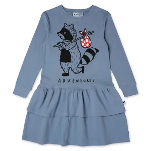 Wandering Raccoon Dress - Dark Cornflower